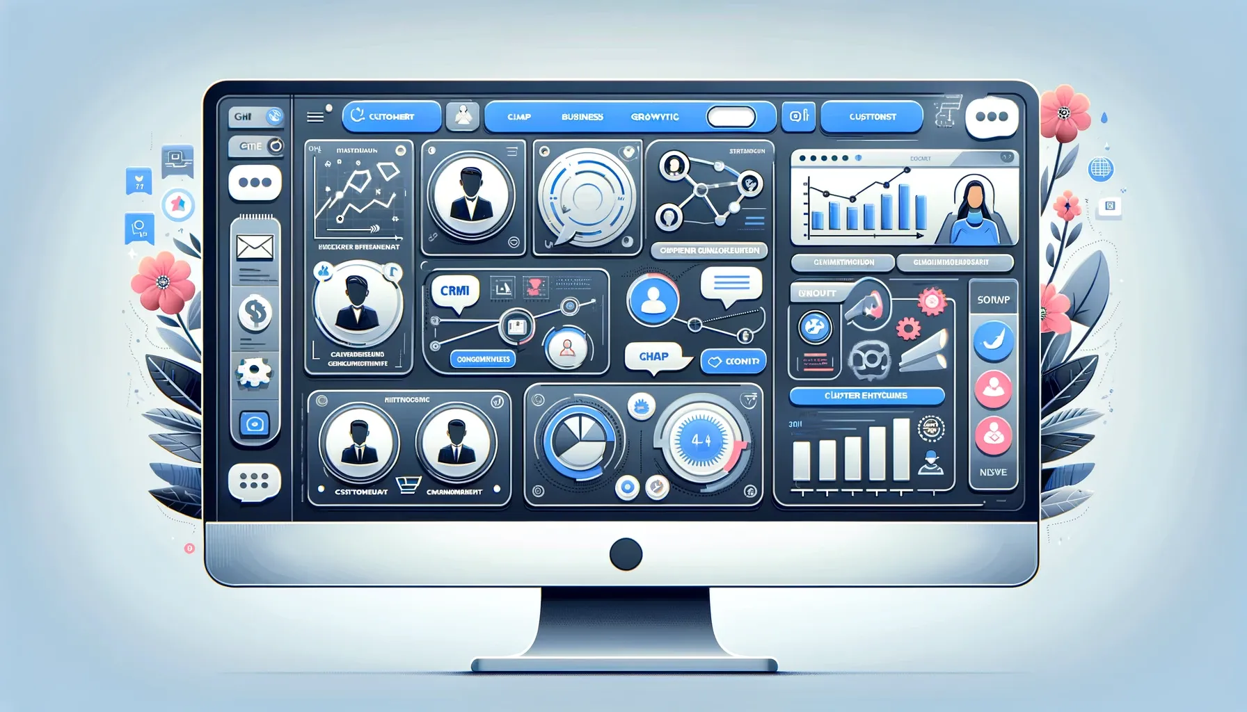 A visual depiction of a business website enhancing customer engagement and driving growth