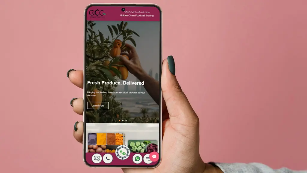 sample food stuff website of mobile version by spring future